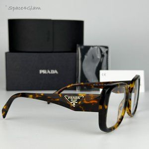 NEW Prada PR10ZV VAU1O1 Honey Tortoise Square Women Eyeglasses